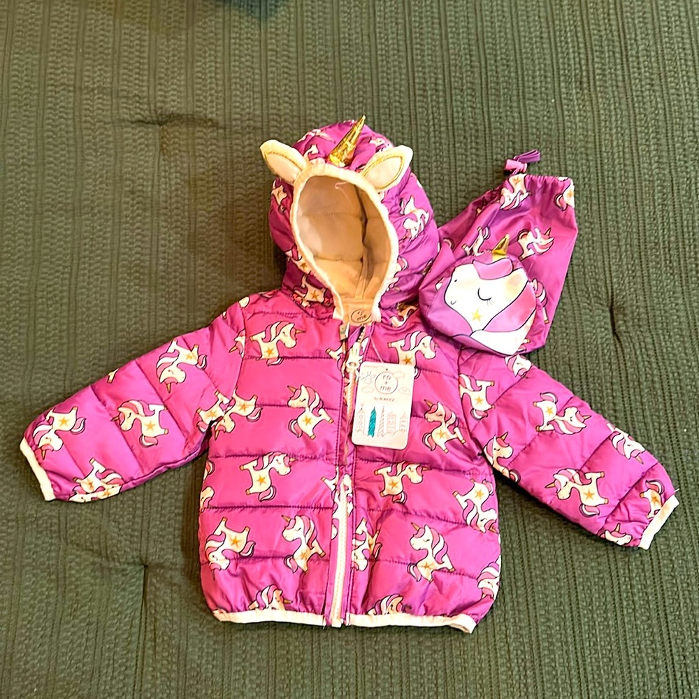NWT RO+ME Robeez Unicorn Puffer Jacket, 6-9M